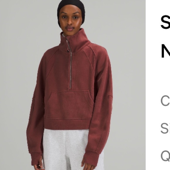 Lululemon Scuba Cropped Quarter Zip Sweatshirt XS/S - Picture 4 of 4